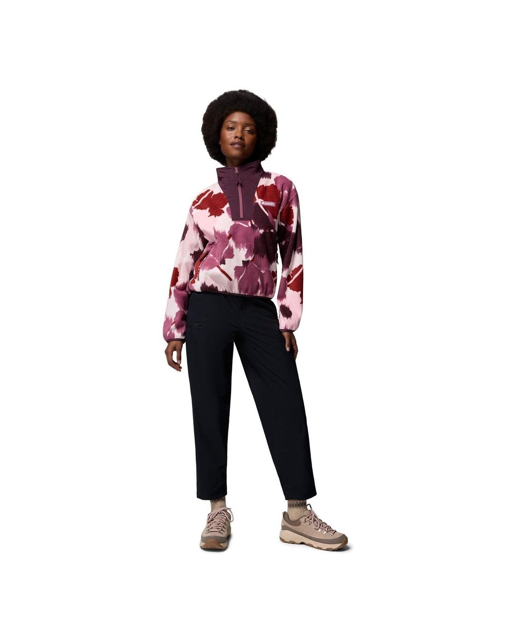 Columbia Red Sequoia Grove Ii Printed Half Zip Polyester Fleece Pullover