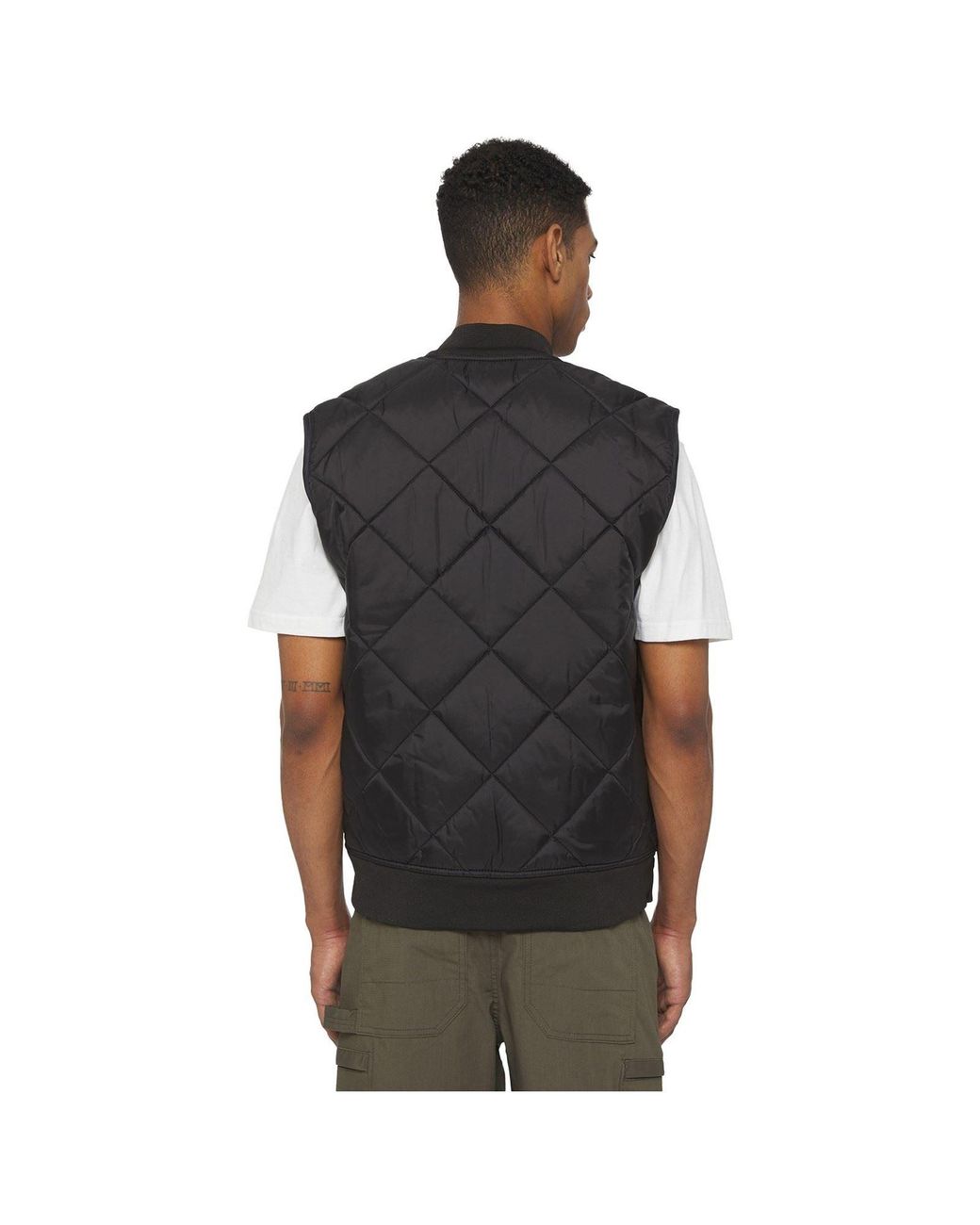 Dickies Black Diamond Quilted Vest Gilets Nylon for men