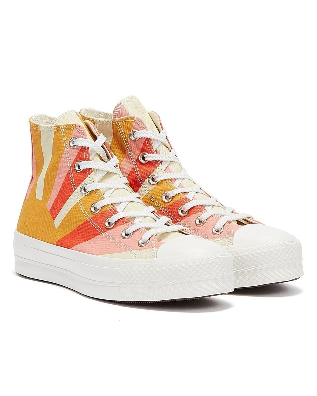 Converse All Star Lift Summer Spirit Hi Sunflower Gold / Bright Poppy  Trainers in White | Lyst UK