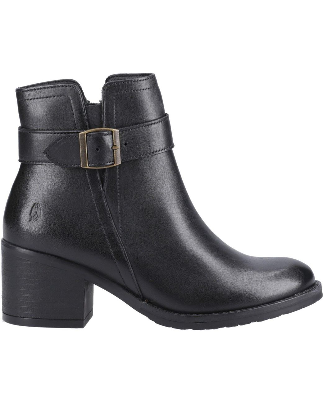 Hush Puppies Black Hensley Leather Heeled Ankle Boots