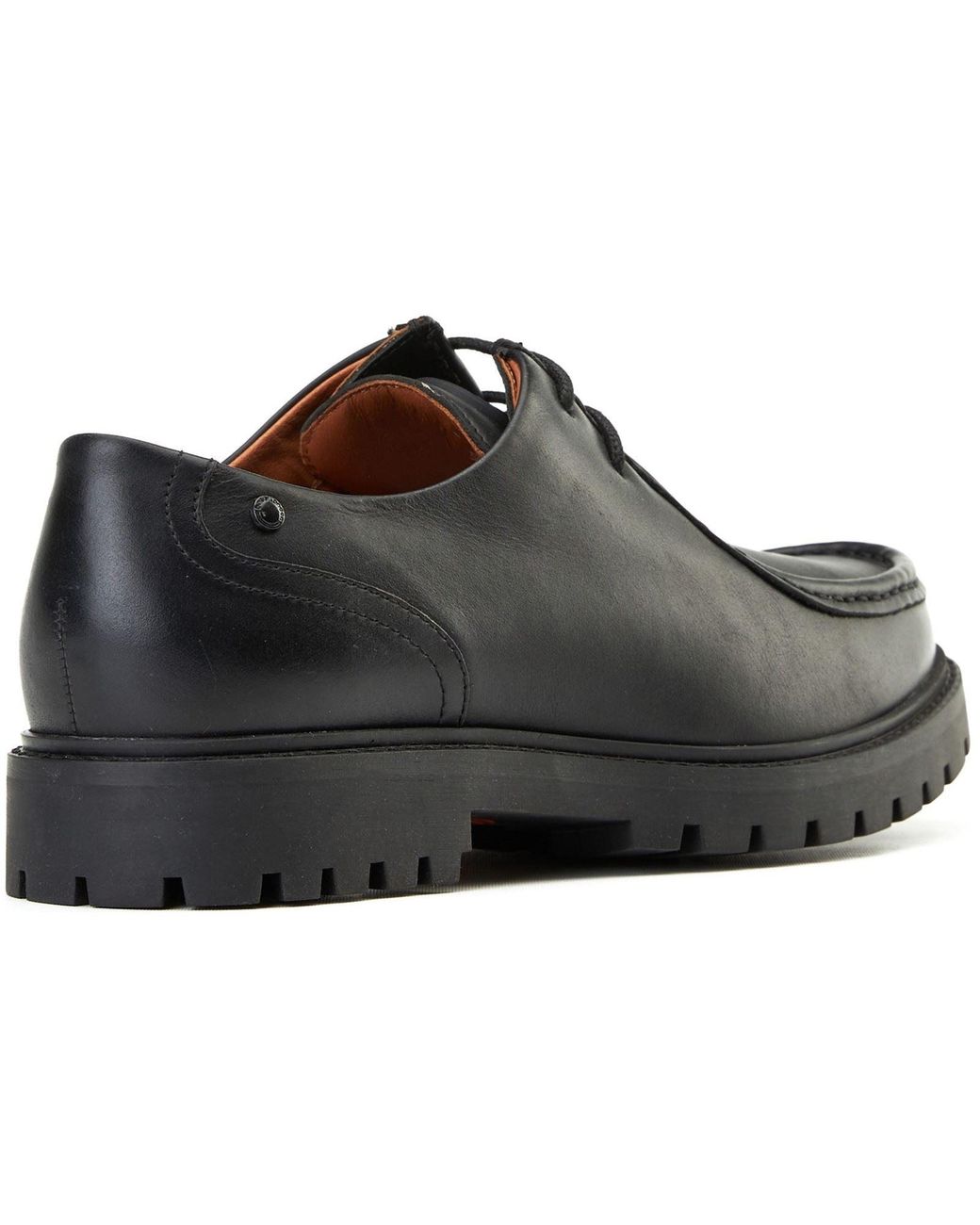 Base London Black Carbon Leather Moccasins Shoes for men