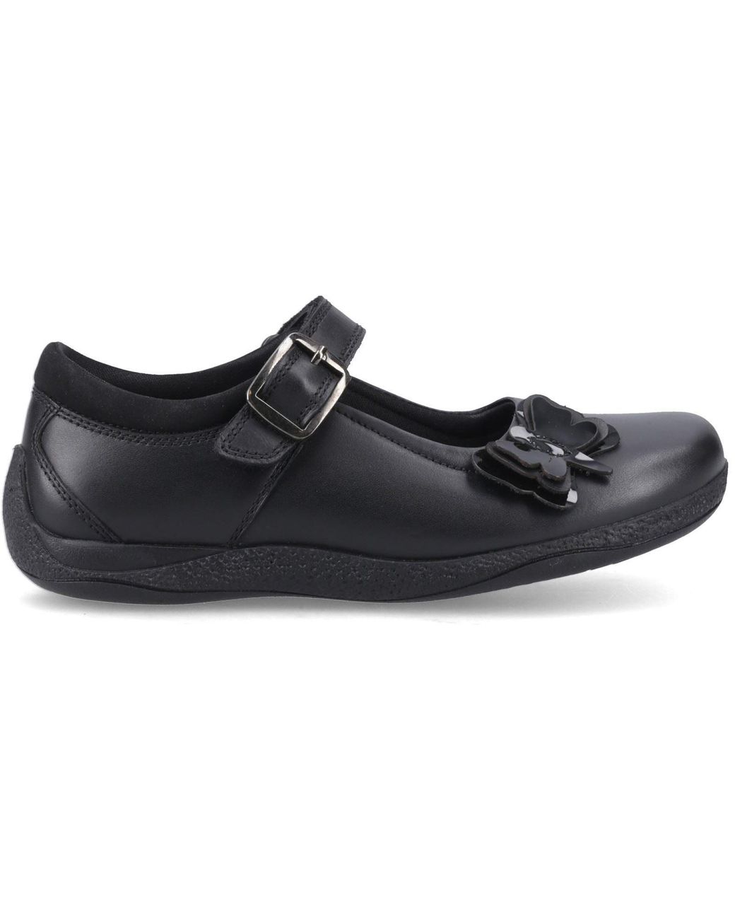 Hush Puppies Black Julie Ballerina Leather Shoes