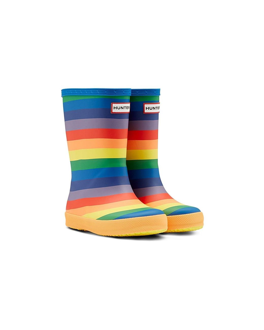 Hunter Blue First Print Rubber Wellington Boots