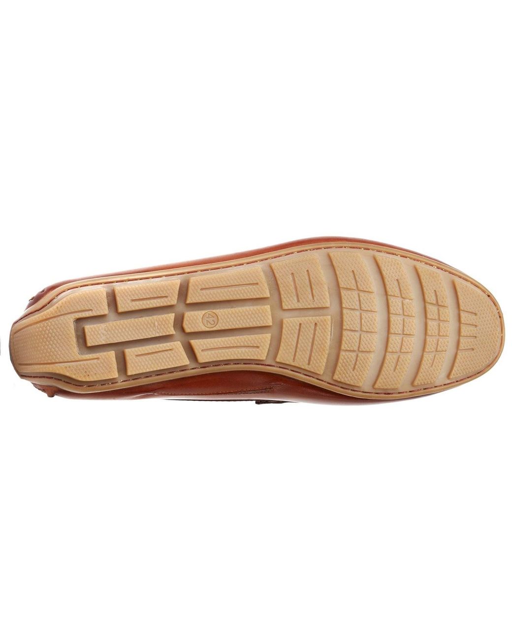 Base London Brown Collins Driver Leather Burnt Loafers for men