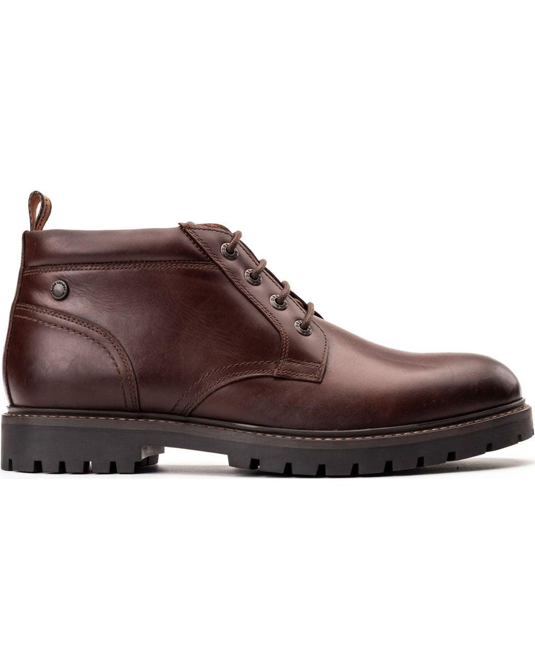 Base London Brown Cobalt Leather Ankle Boots