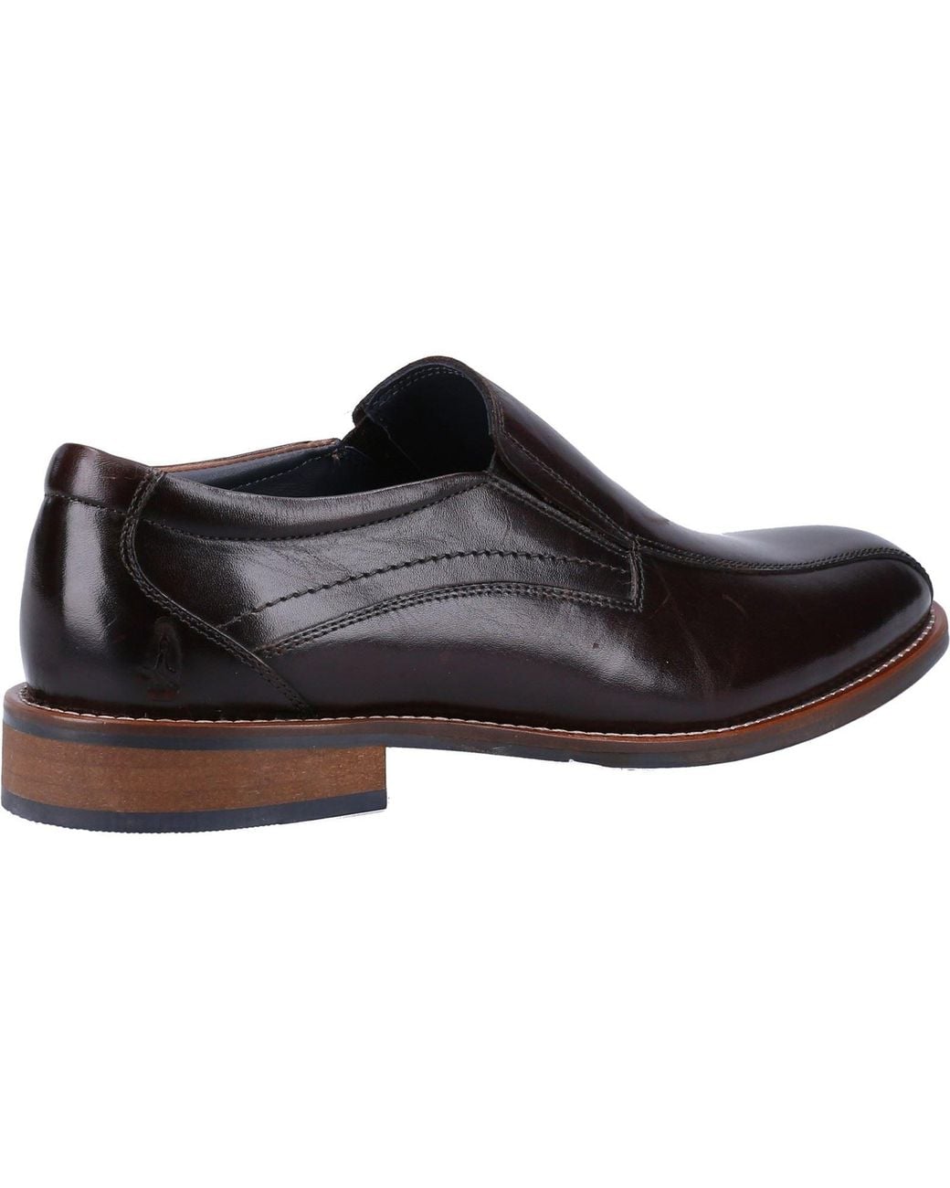 Hush Puppies Black Donovan Leather Slip-On Shoes for men