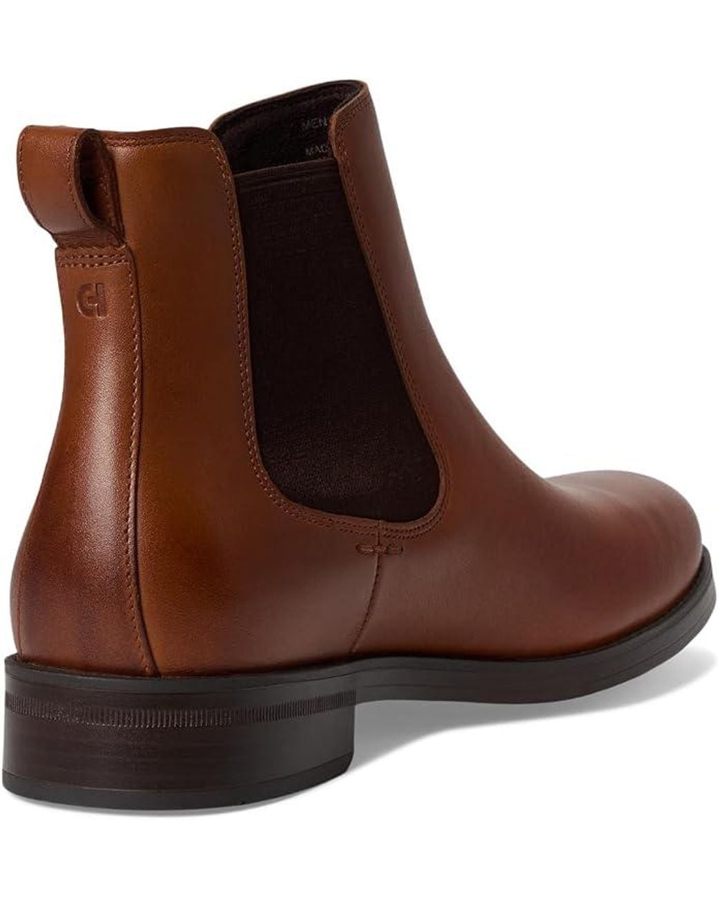 Cole Haan Brown Newmark Grand British Tan Leather Chelsea Boots for men
