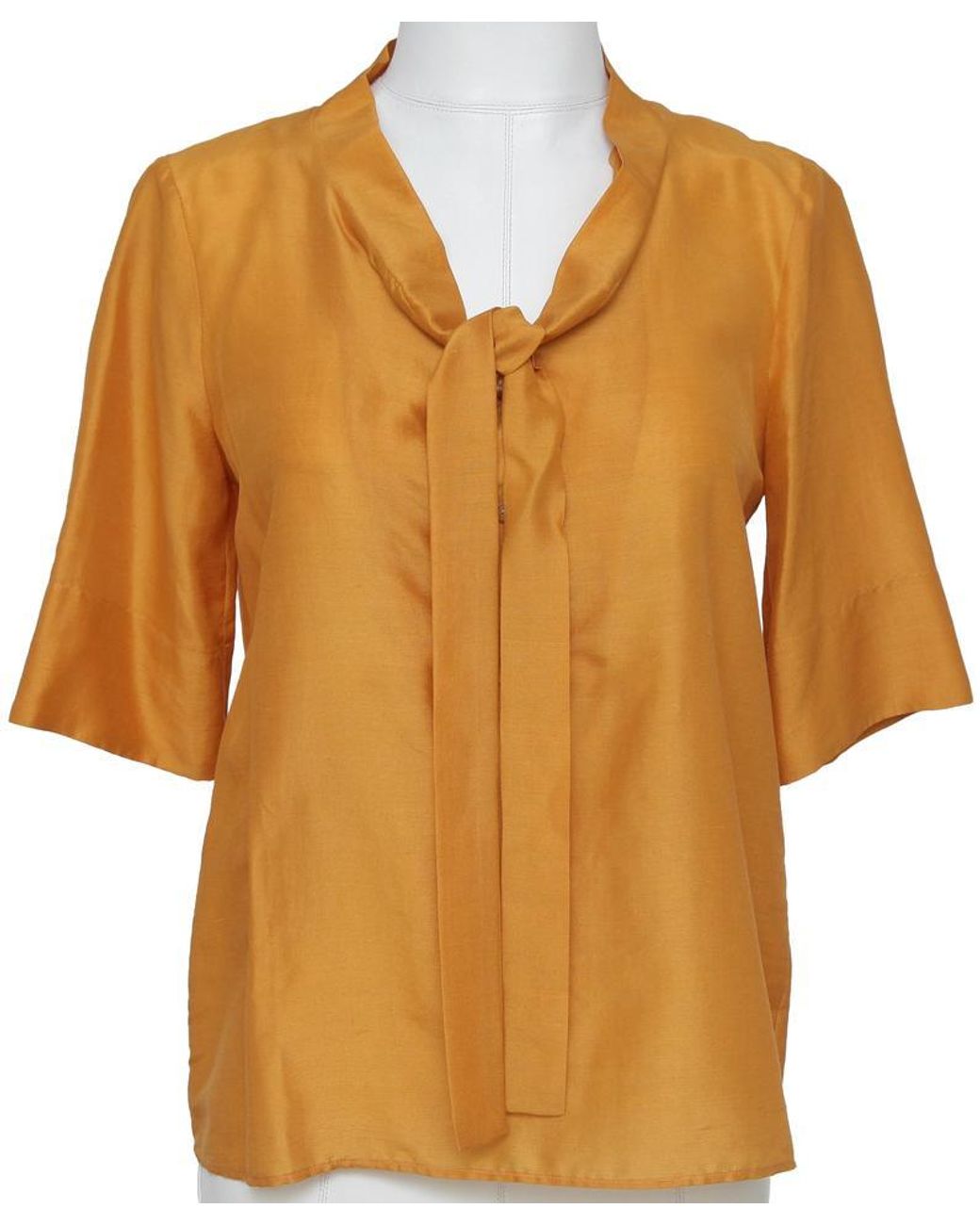 NWT ST JOHN Knits Silk Georgette Split Sleeve Tassel Blouse Shirt Top sz S $495