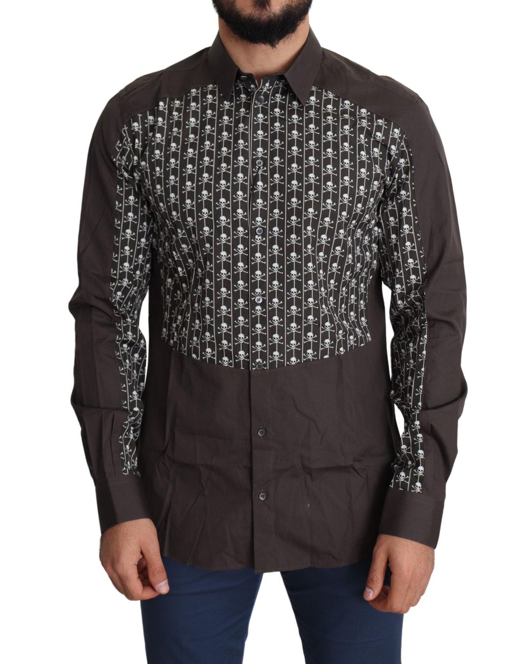 Dolce \u0026 Gabbana Skull Print Cotton Gold 
