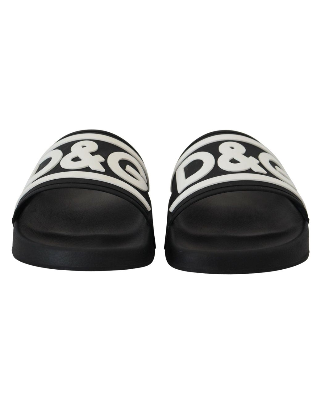 Dolce & Gabbana Black Rubber D&g Logo Shoes Slides Sandals for Men | Lyst