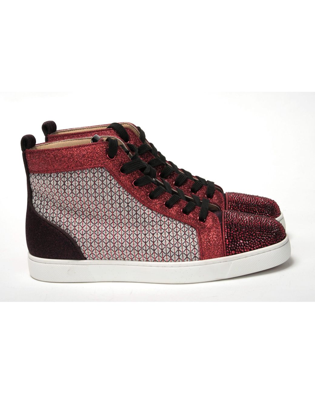 Christian Louboutin Mens Orlato Flat Red High Spikes Sneaker Shoes 40 7  $1300