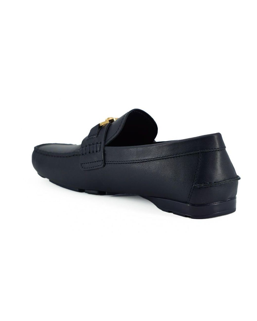 Navy blue shop versace loafers