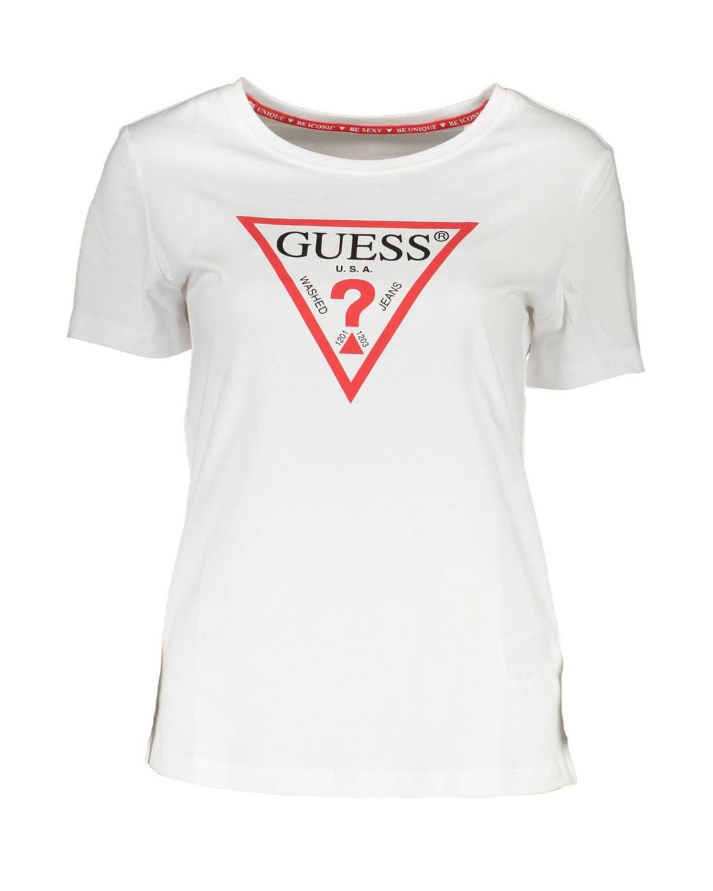 Guess Cotton Tops & T-shirt in White | Lyst