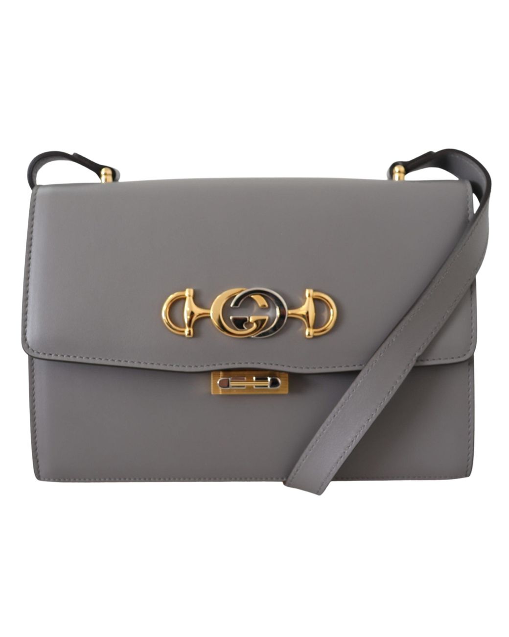 Gucci Leather Zumi Shoulder Bag in Gray Lyst