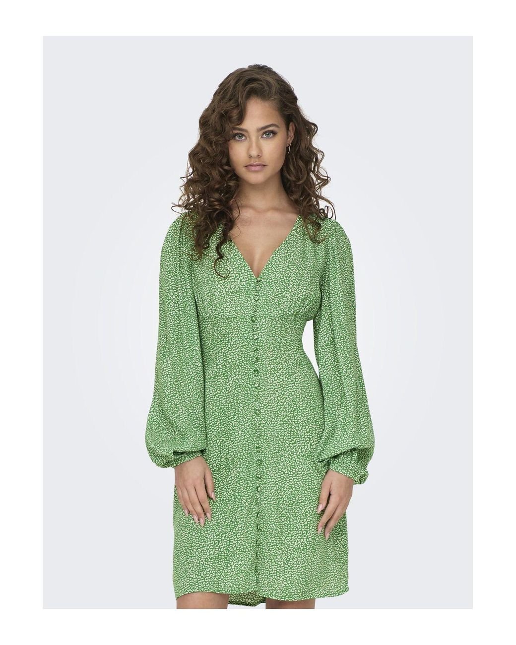 ONLY Kleid v-ausschnitt in Grün | Lyst DE | 