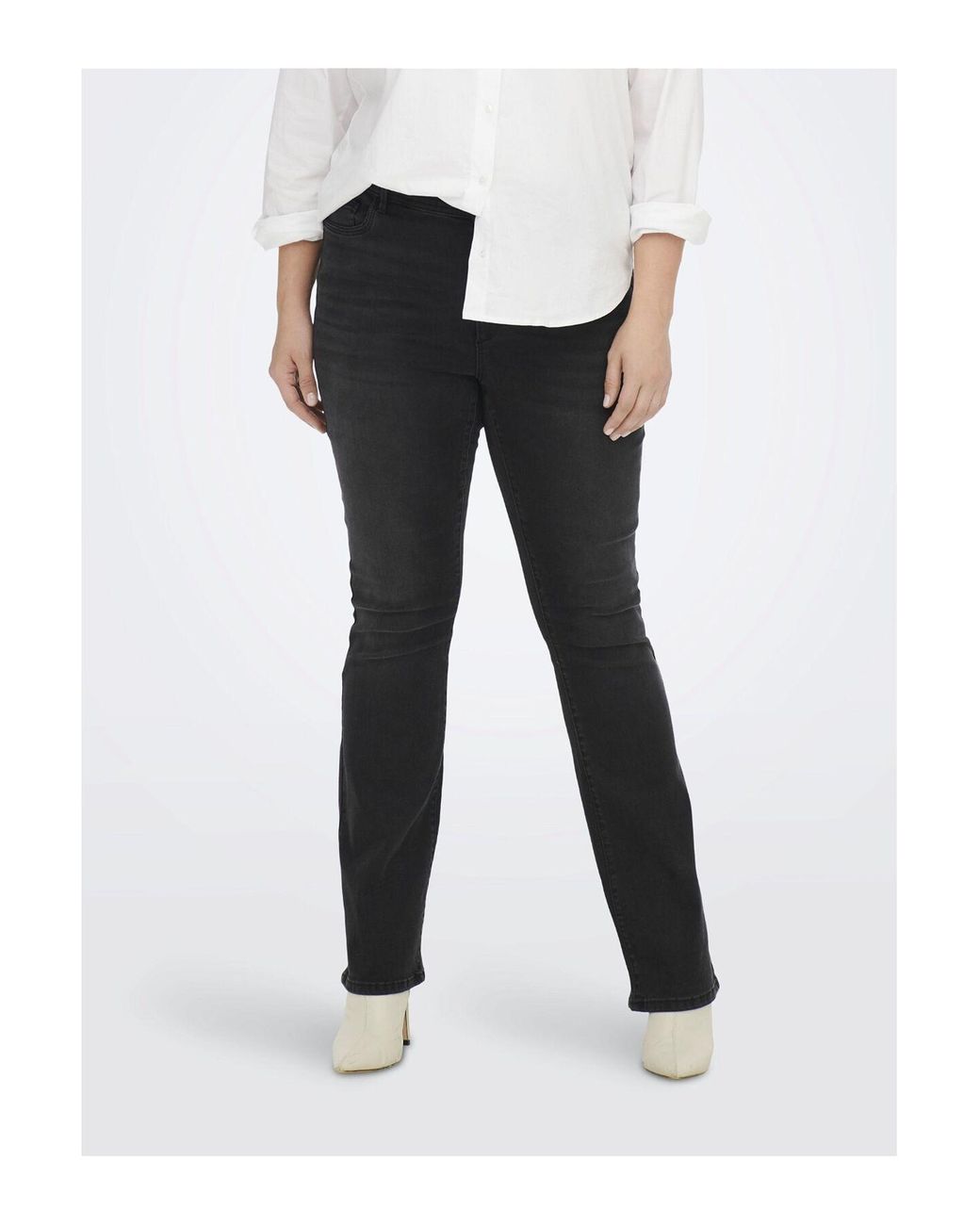 Only Carmakoma Ausgestellt curvy carsally high waist flared jeans in  Schwarz | Lyst DE