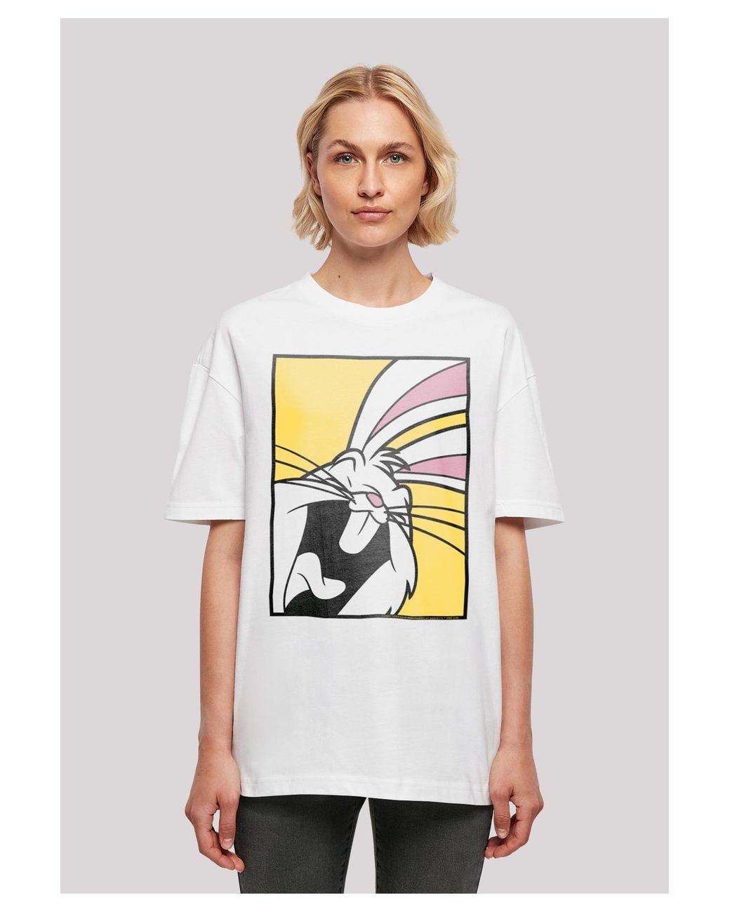 F4NT4STIC Looney laughing bugs in -shirt Lyst | t with tunes ladies Grau oversized DE boyfriend bunny