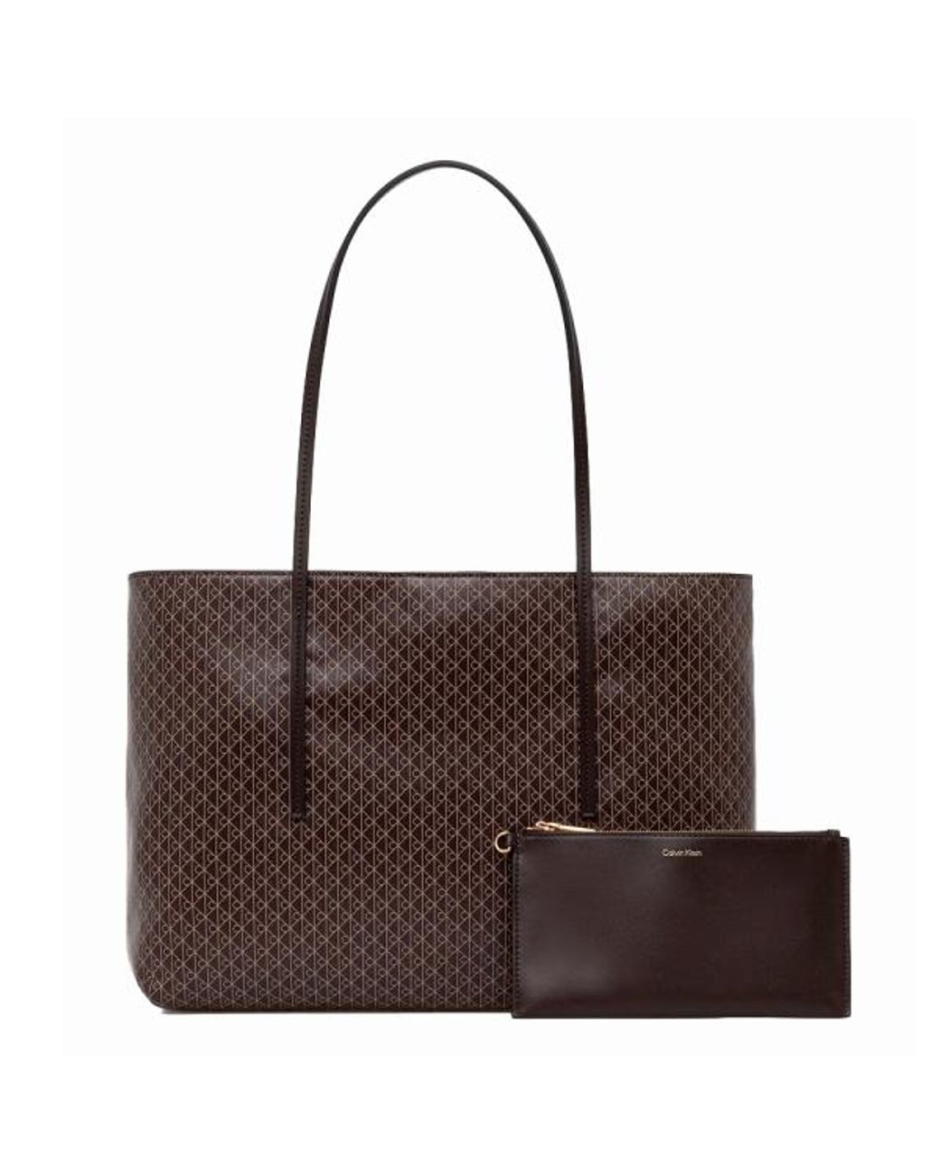 Borsa Borsa Tote Foderata Con Logo di Calvin Klein in Brown