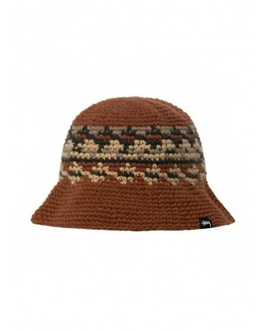 Stussy Fairisle Bucket Hat in Brown | Lyst