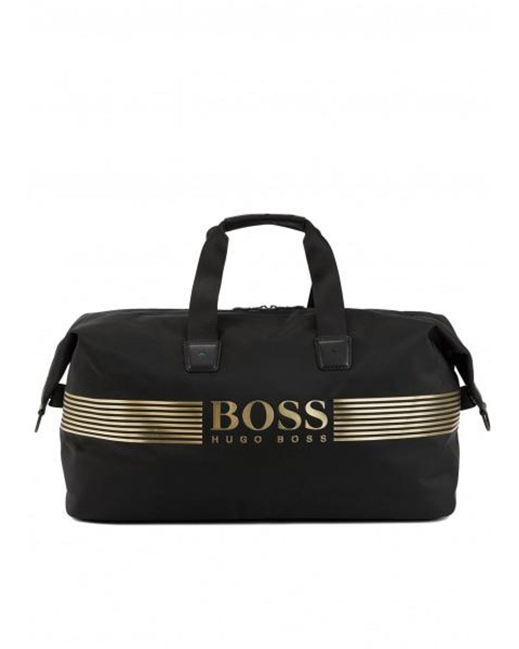 BOSS by HUGO BOSS Travel Bag In Material Blend With Leather-look Logo ...