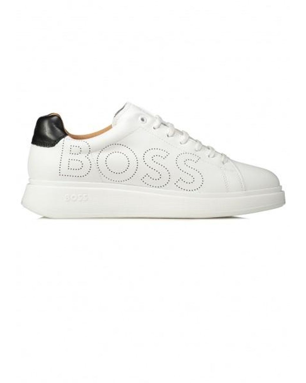 BOSS by HUGO BOSS Bulton Leather Trainers in White for Men | Lyst