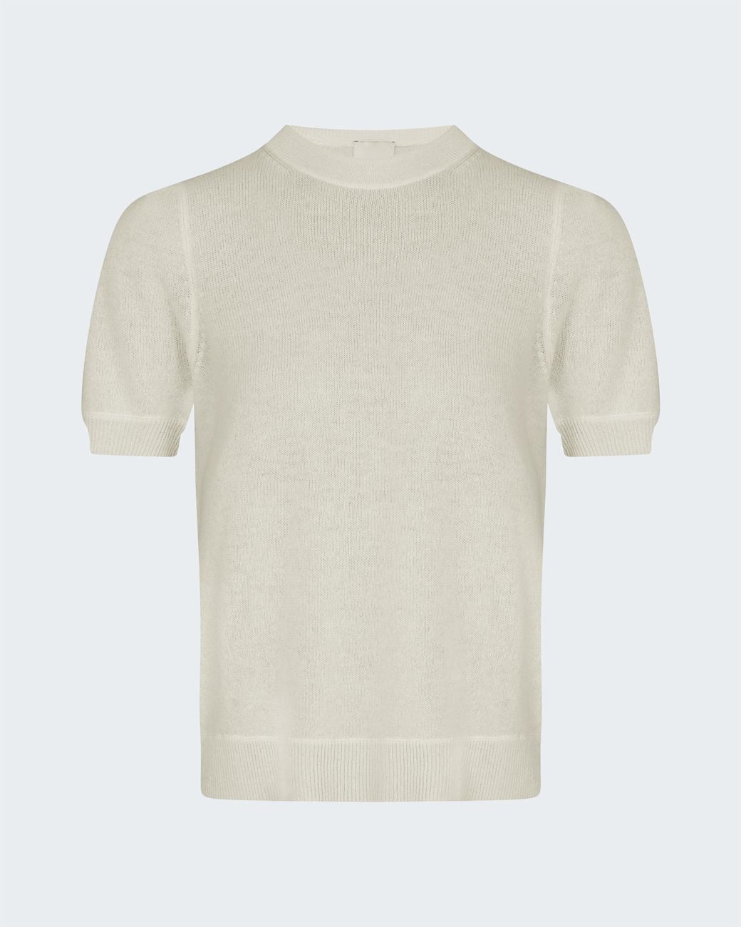 Allude White Cashmere Short Sleeve Crew