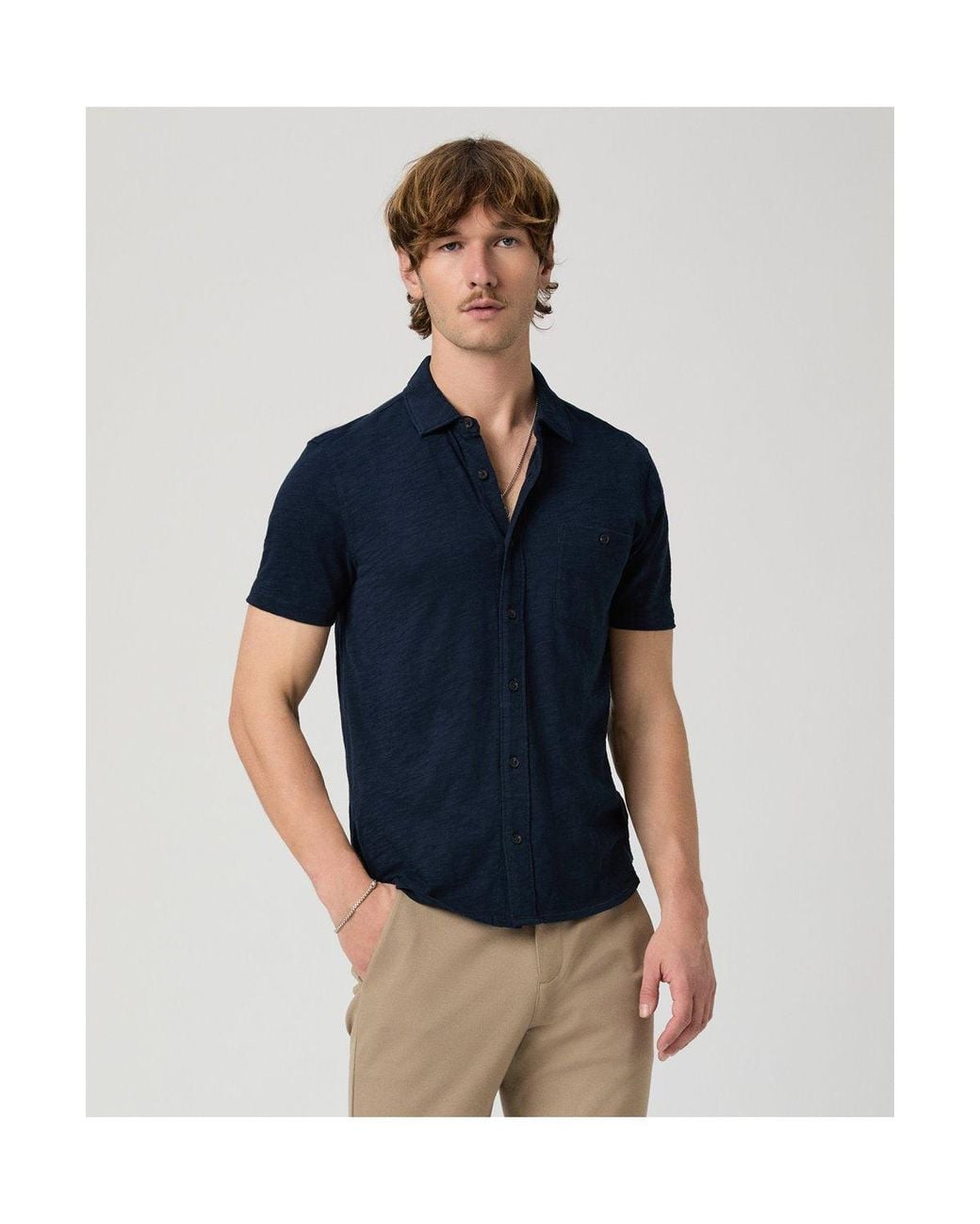 PAIGE Blue Carillo Short Sleeve Top for men