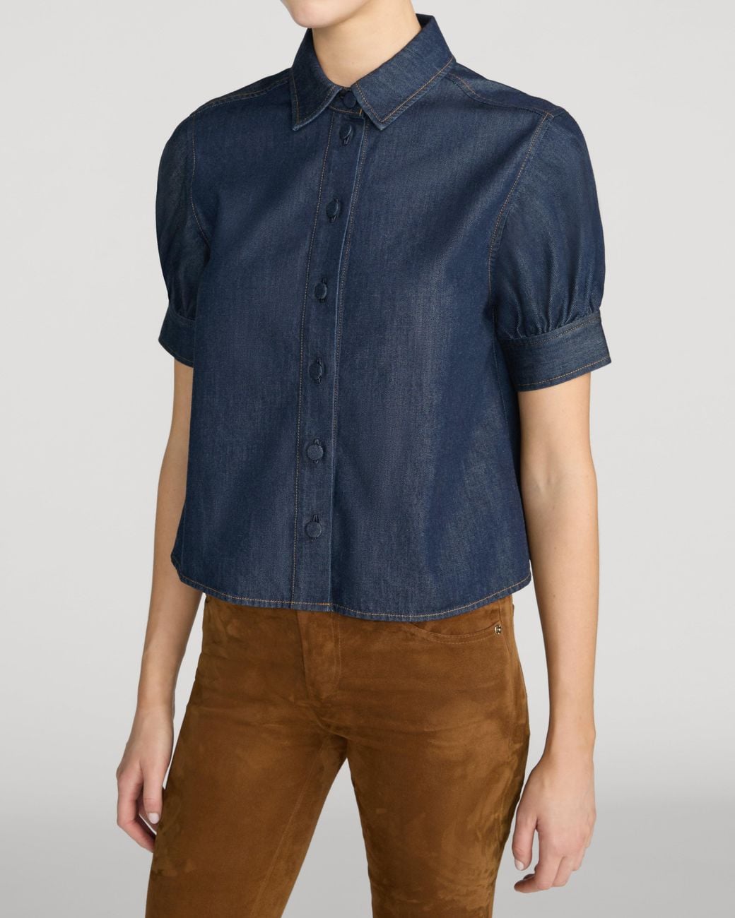 FRAME Blue Poise Top