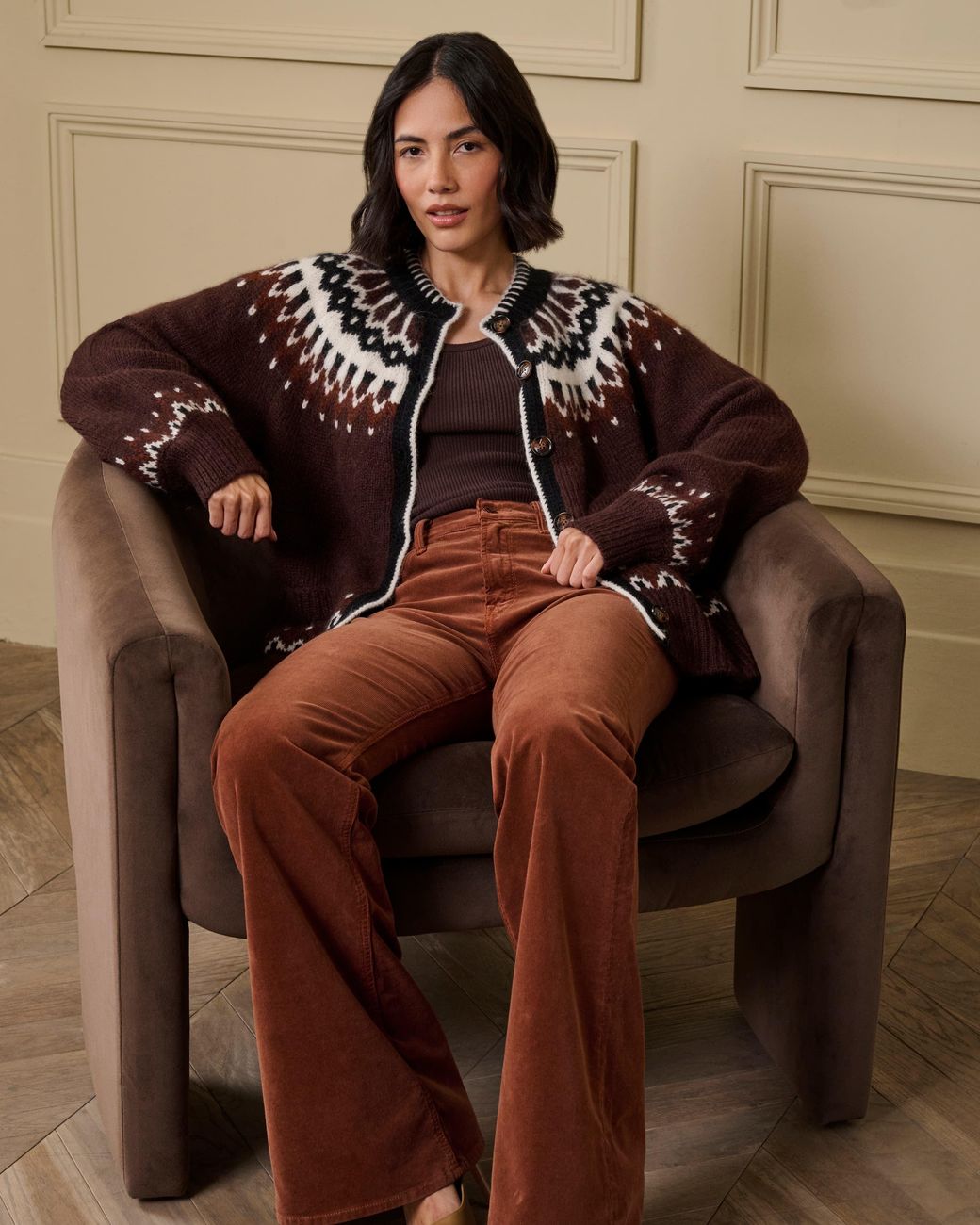 Doen Brown Hue Cardigan