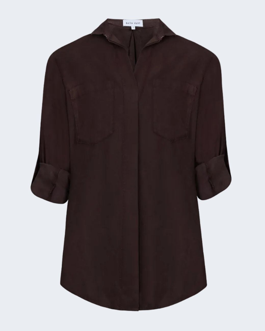 Bella Dahl Brown Split Back Button Down Shirt