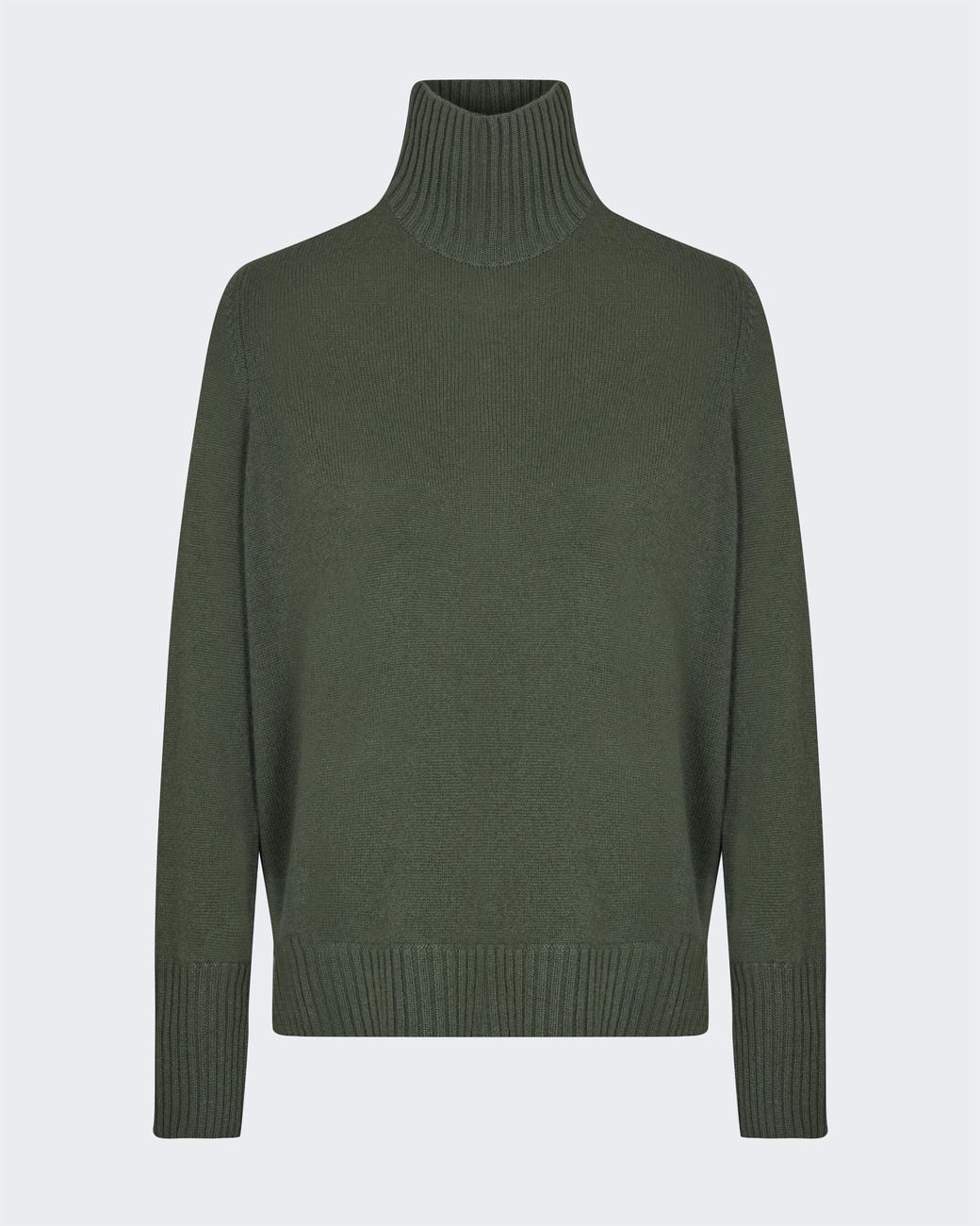 Allude Green Mock Neck Sweater