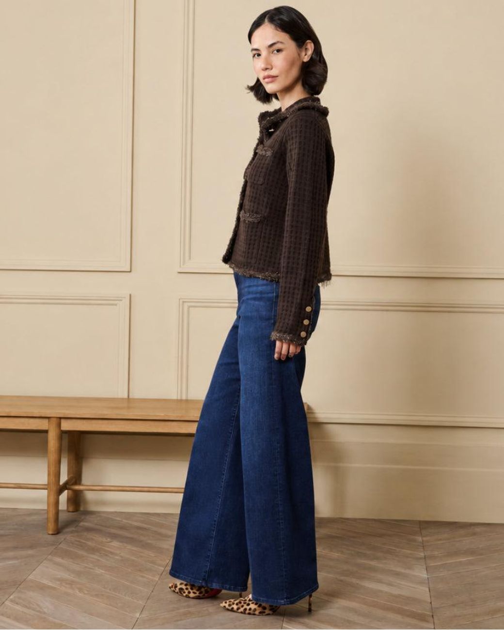 FRAME Blue Le Slim Palazzo