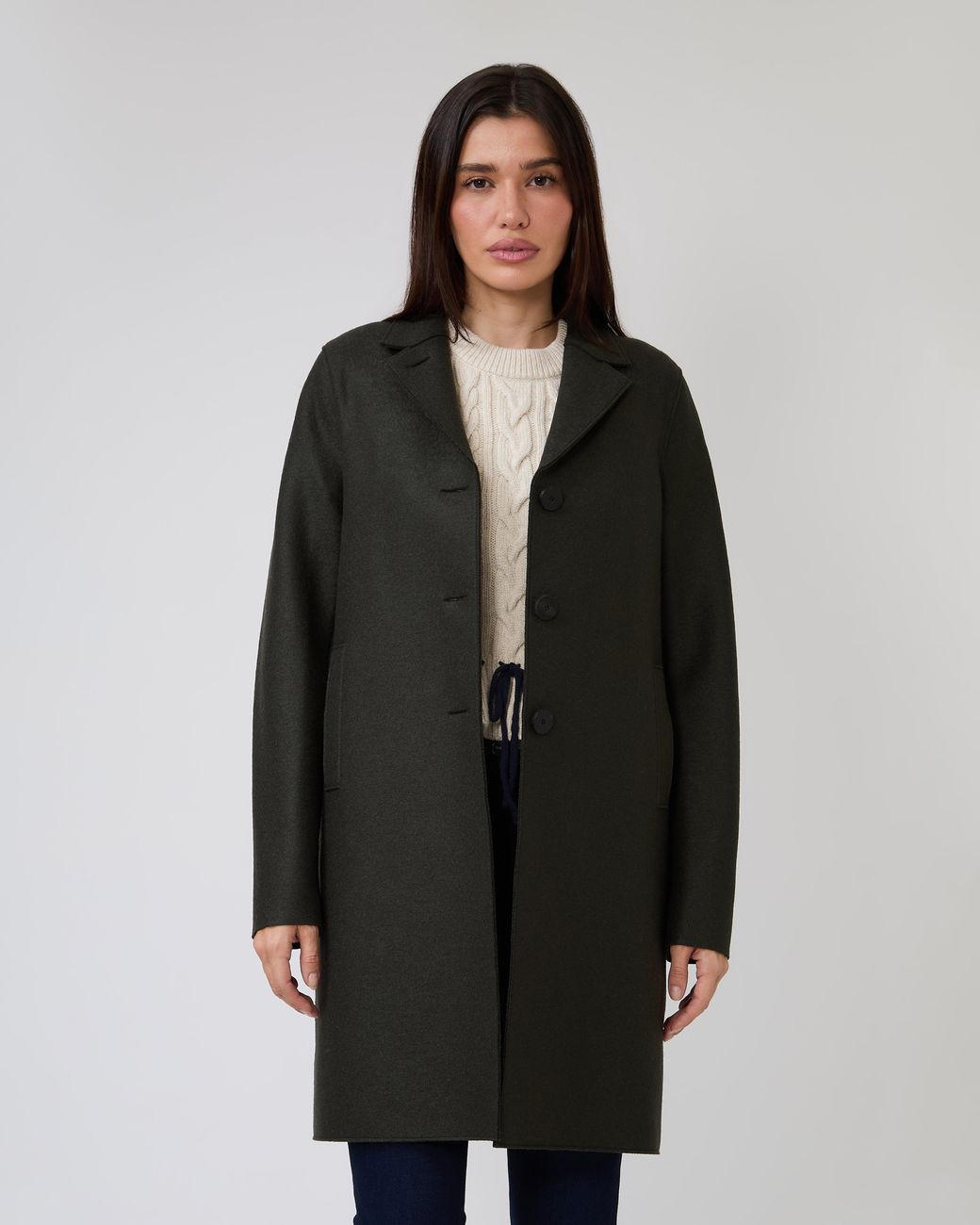 Harris Wharf London Black Boxy Coat