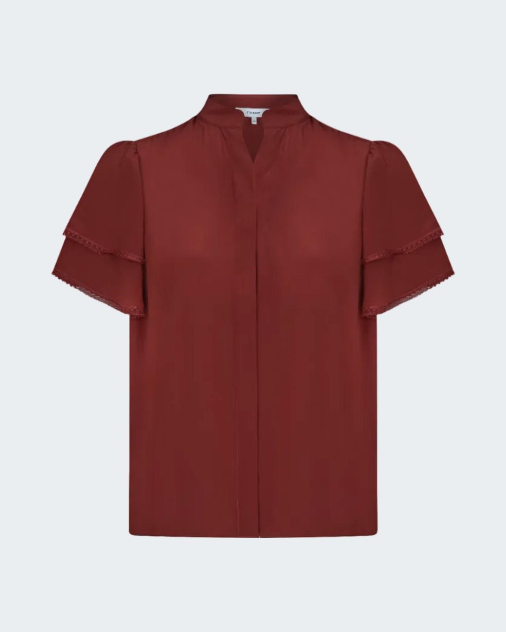 FRAME Red The Silk Arcadia Blouse