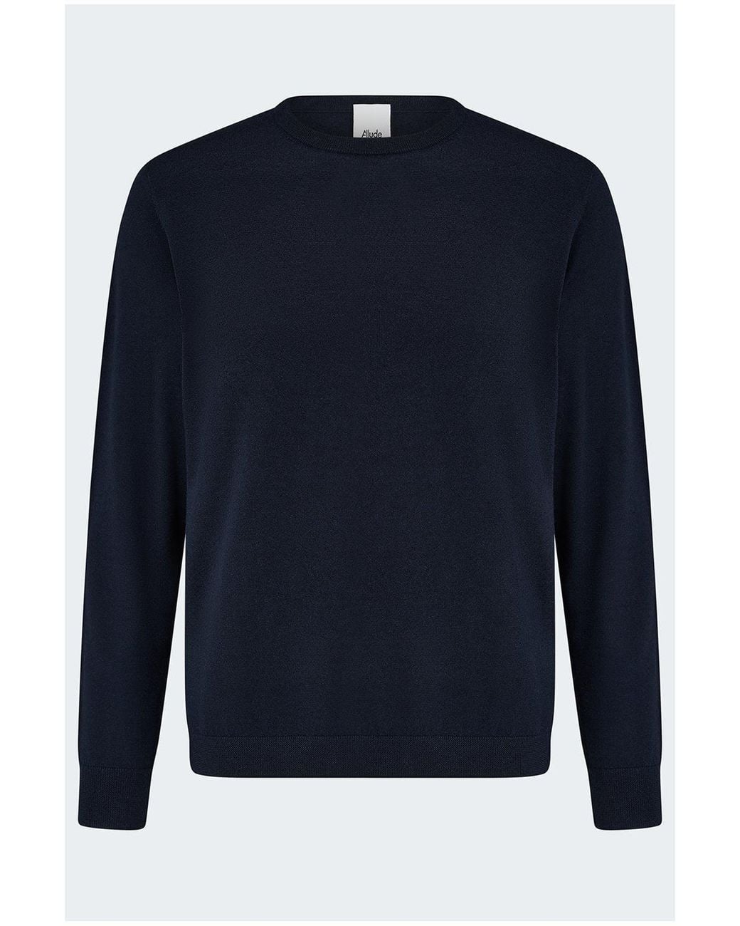 Allude Blue Cashmere Crew Neck Sweater for men