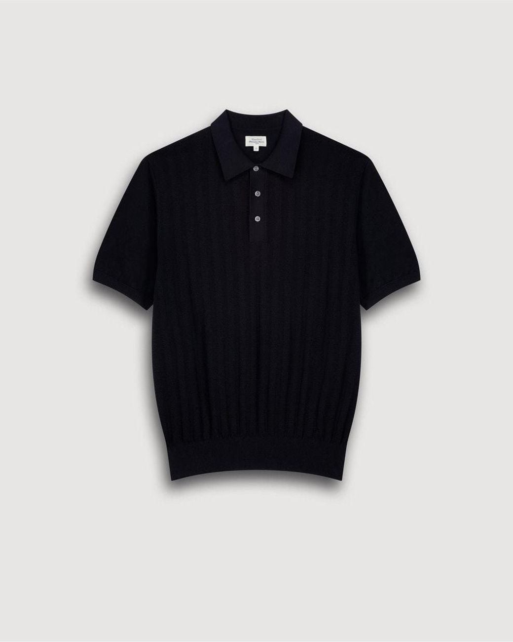 Hartford Black Retro Knit Sweater Polo for men