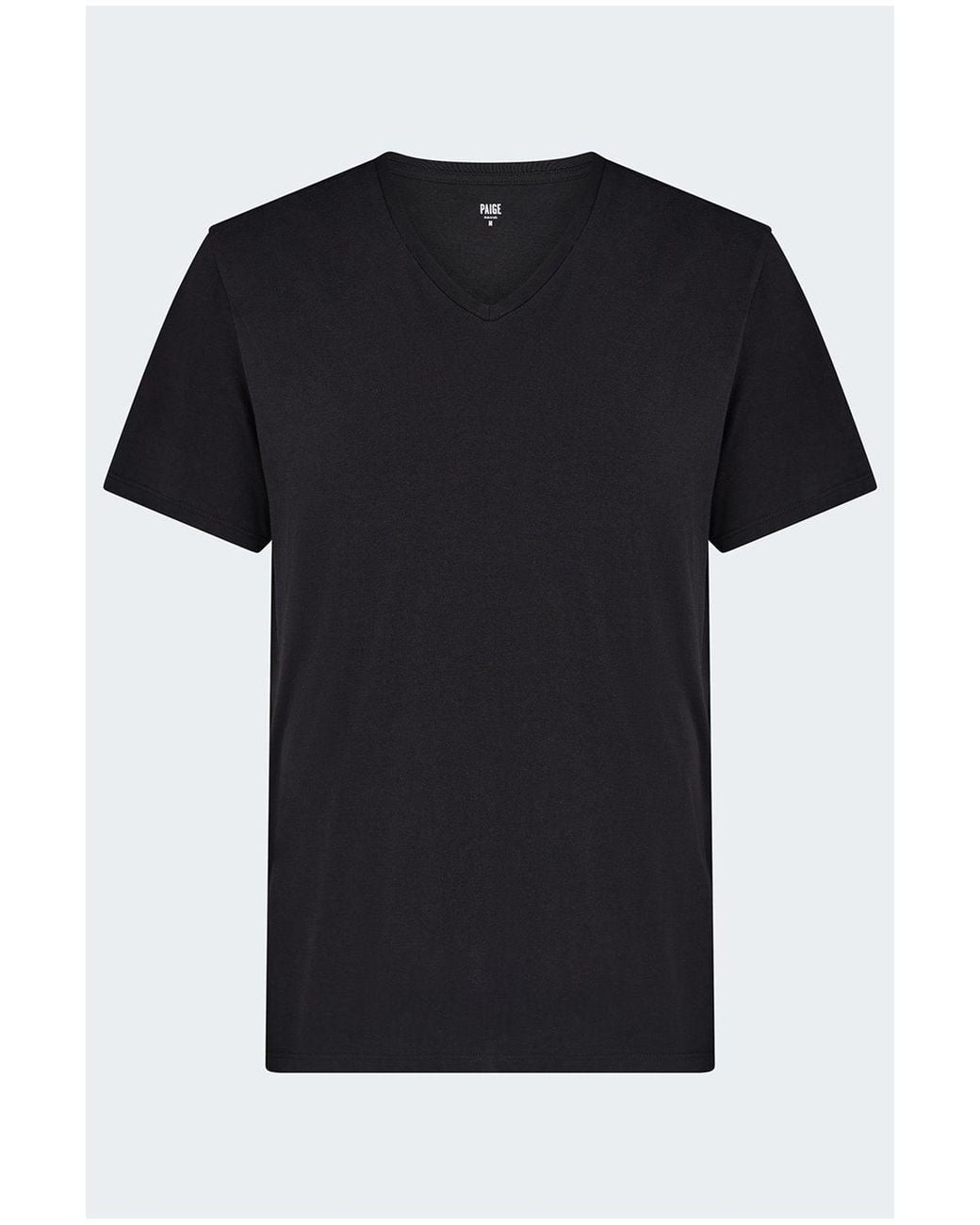 PAIGE Black Restin V Neck T-Shirt for men
