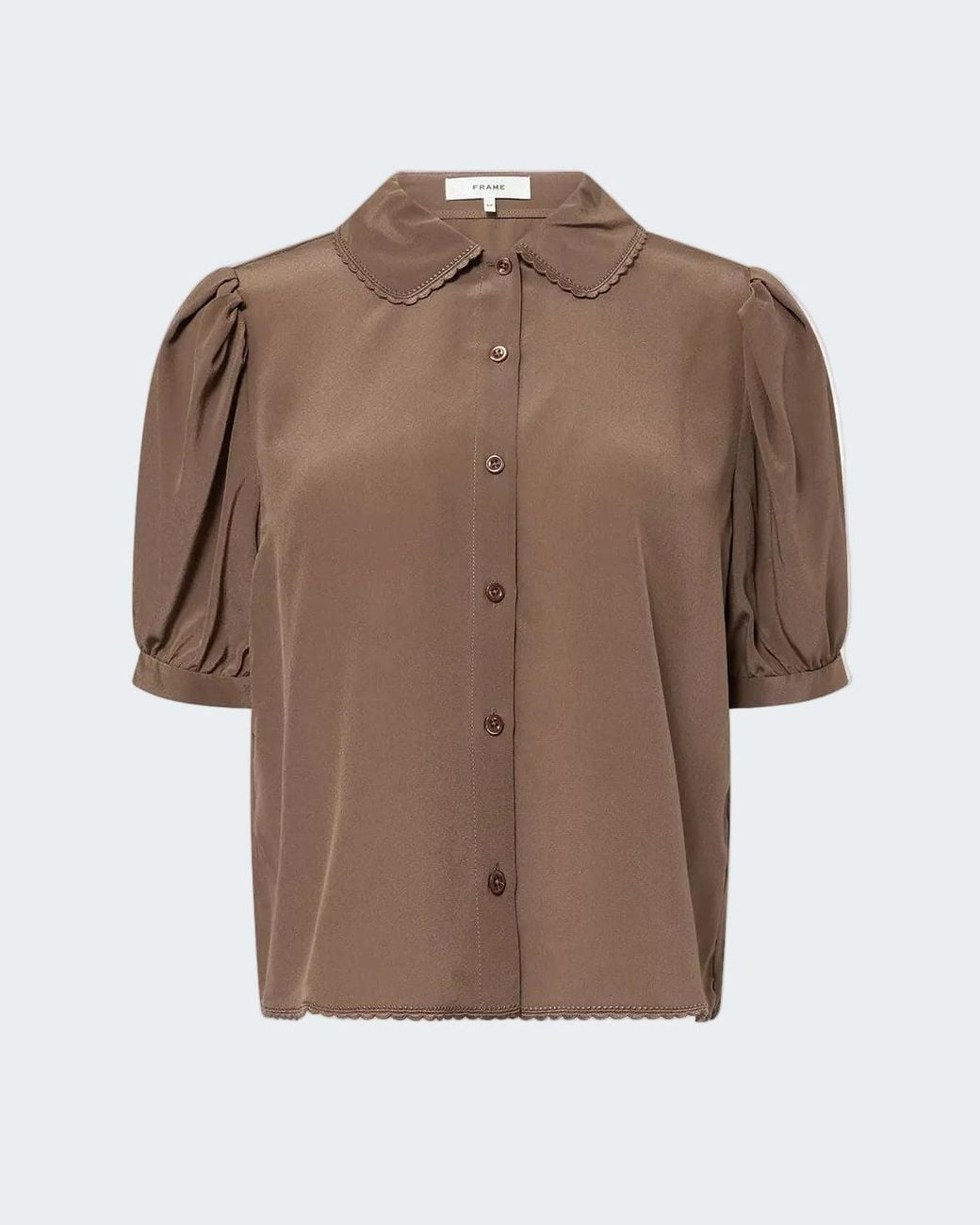 FRAME Brown Prim Silk Blouse