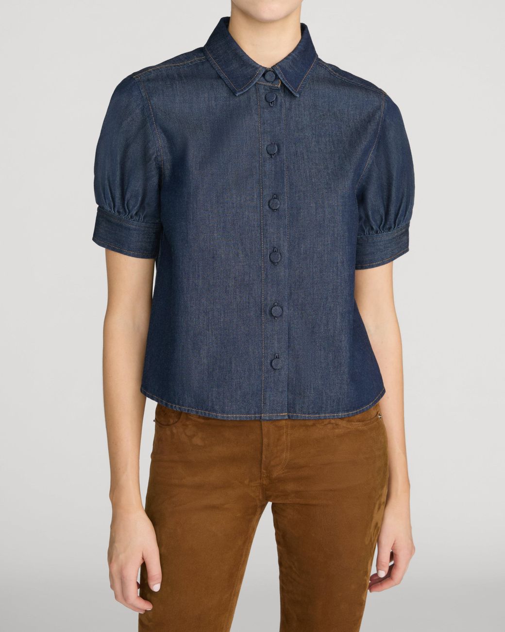 FRAME Blue Poise Top