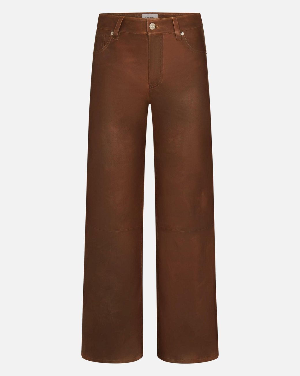 FRAME Brown Le Slim Palazzo Leather