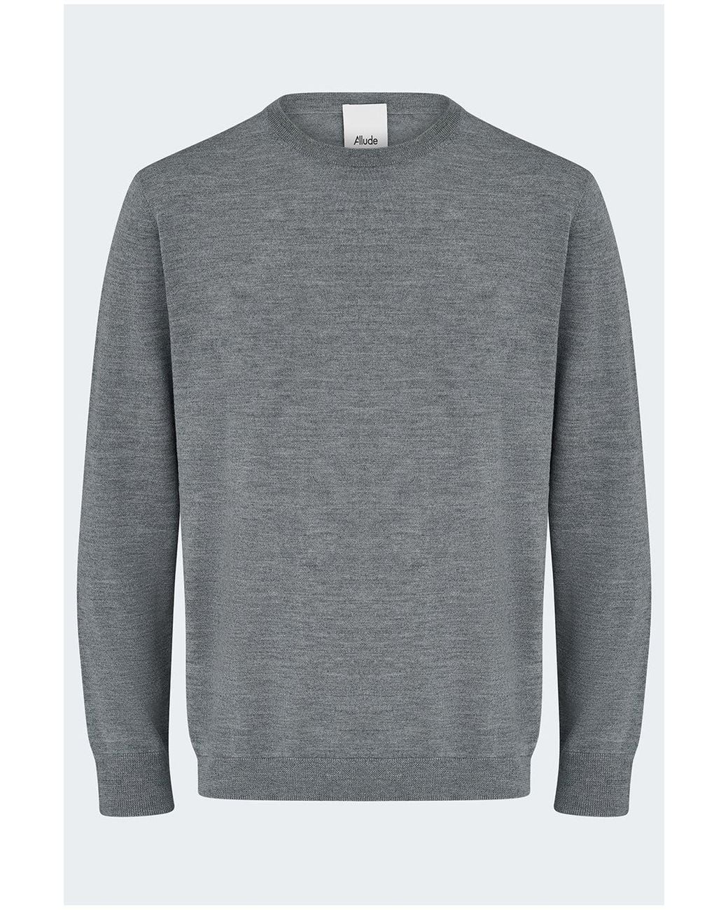 Allude Gray Crew Neck Sweater for men