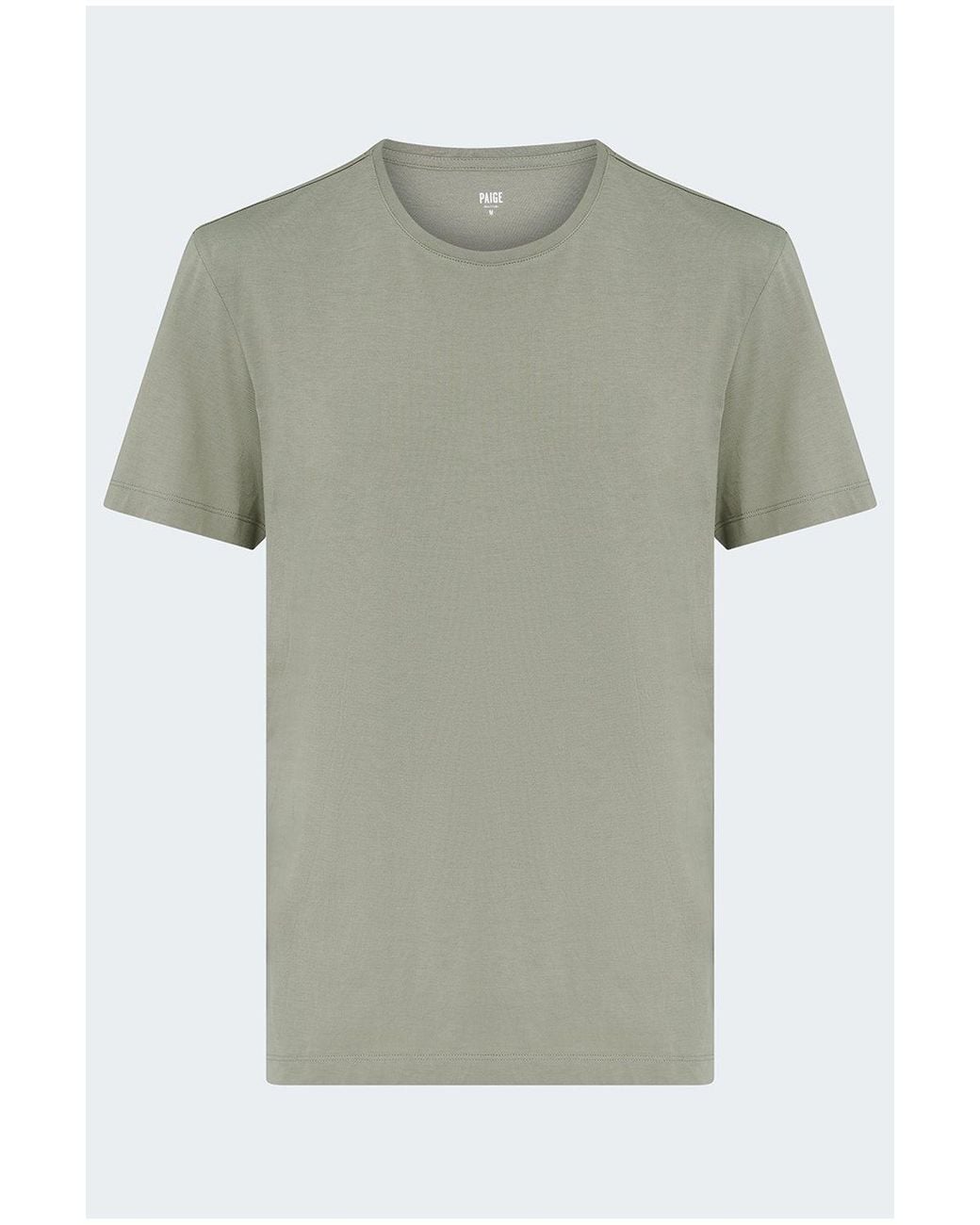 PAIGE Green Sorden Crew Neck T-Shirt for men