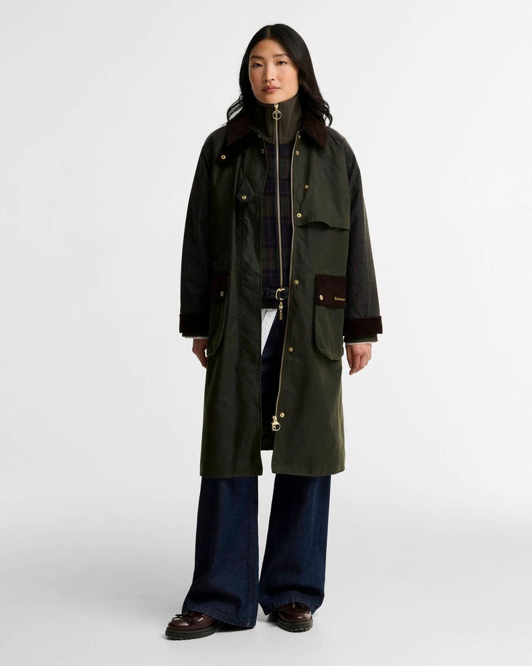 Barbour Black Kirklees Long Wax Jacket