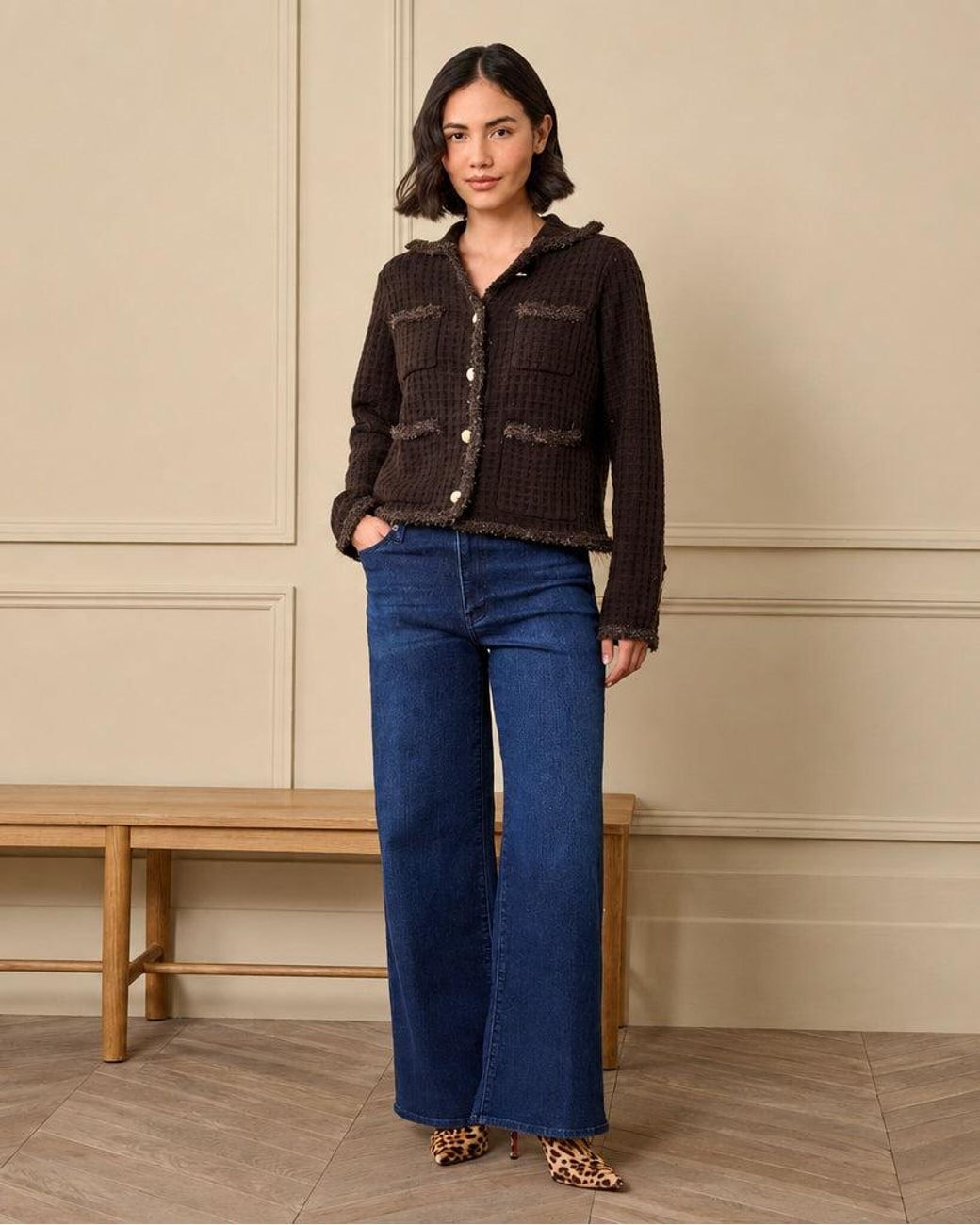 FRAME Blue Le Slim Palazzo