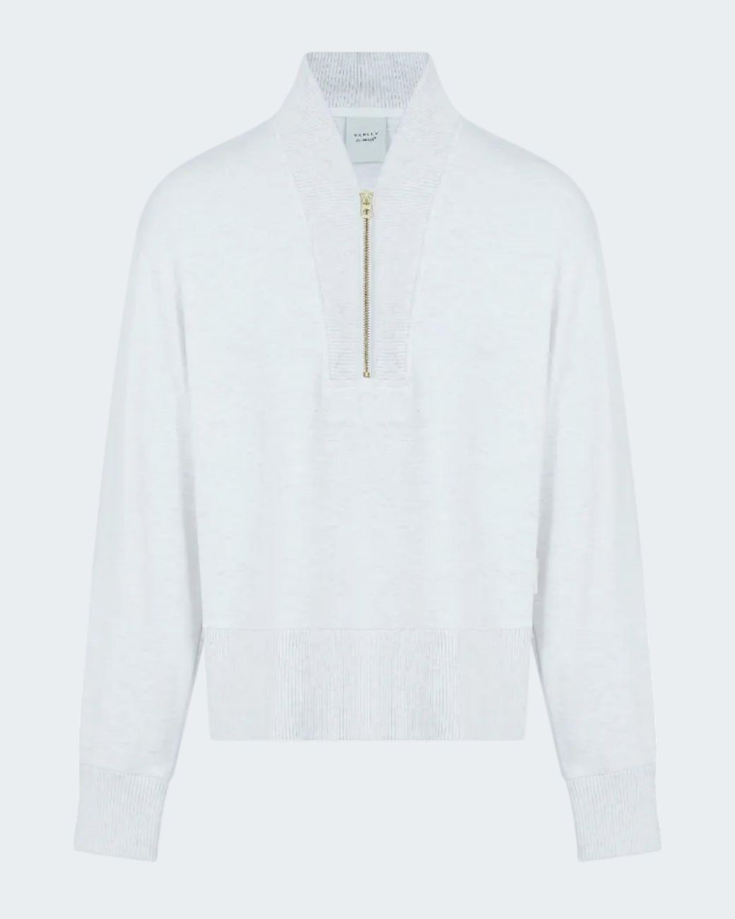 Varley White Sally Half Zip Sweat