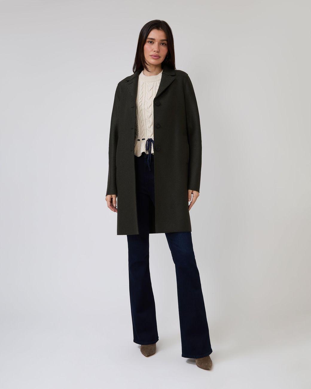 Harris Wharf London Black Boxy Coat