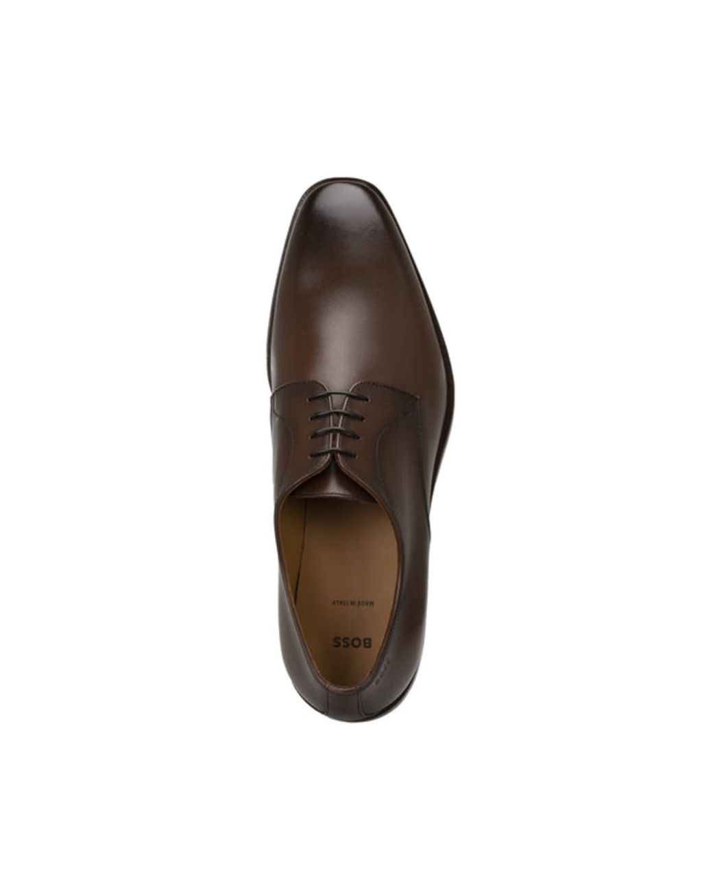 BOSS by HUGO BOSS Dark Brown Burnished Leather Lisbon Derby Shoes for Men |  Lyst
