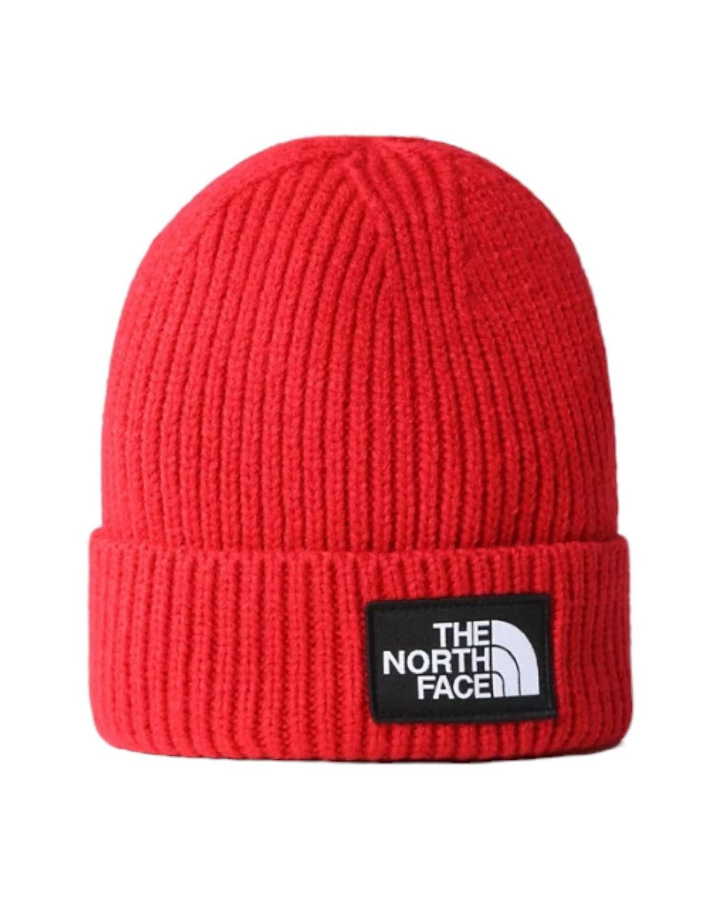 The North Face Synthetic Cappello Tnf Logo Box Cuffed Red for Men | Lyst