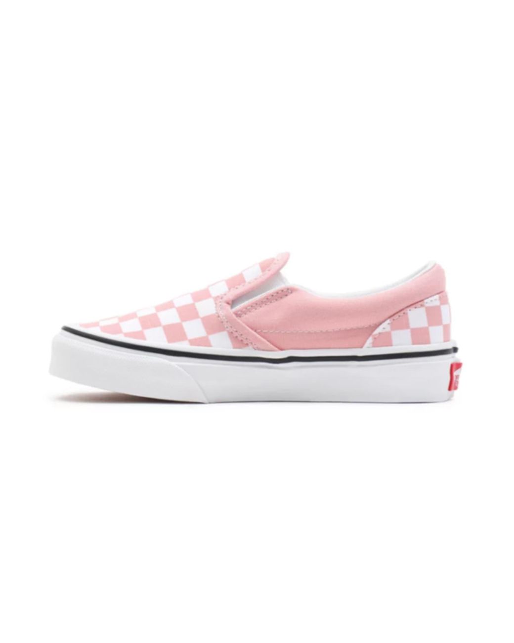 pink low top checkered vans