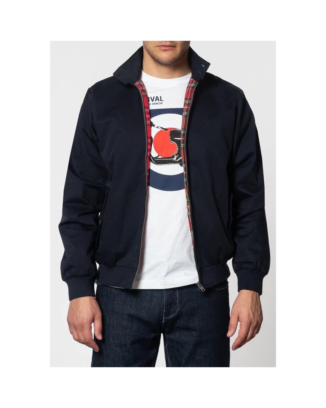 Merc London Harrington Cotton Jacket in Blue for Men | Lyst